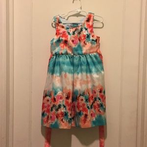 Girls Watercolor Flower Dress